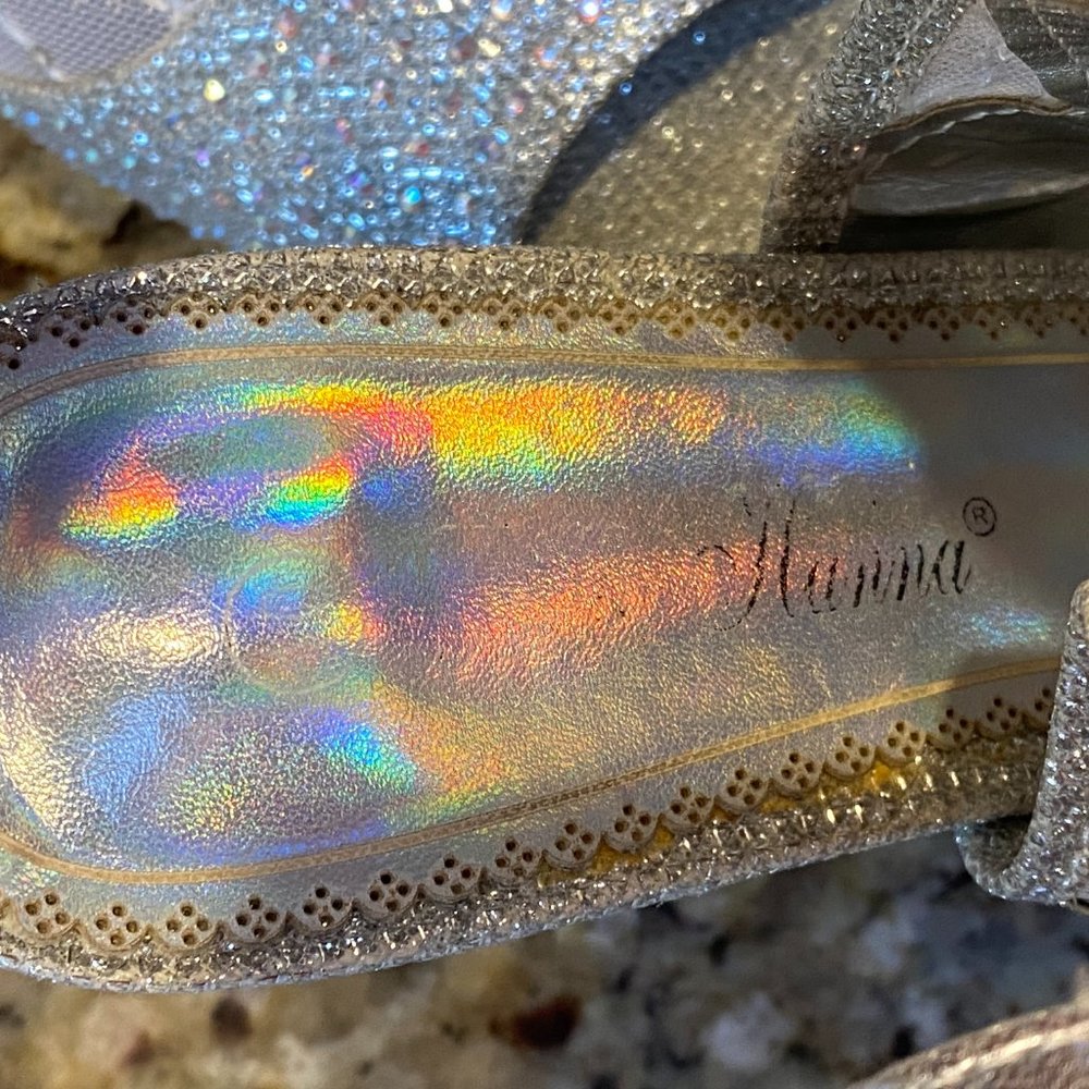 Rhinestone Sequin BLINGED Out Heels Wedding, Party, Prom, New Year! Size 10 - Picture 6 of 12